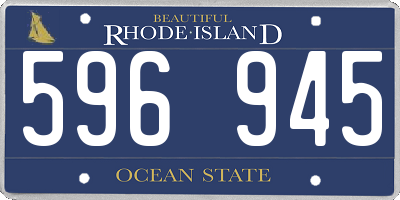 RI license plate 596945