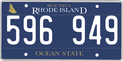 RI license plate 596949