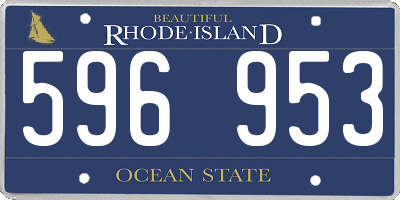 RI license plate 596953