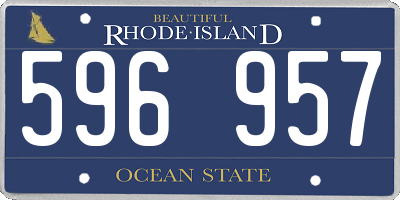 RI license plate 596957