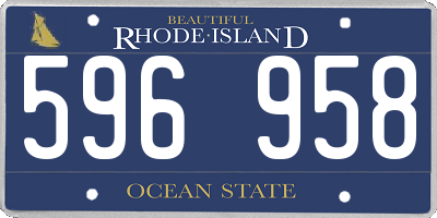RI license plate 596958