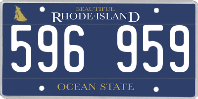 RI license plate 596959