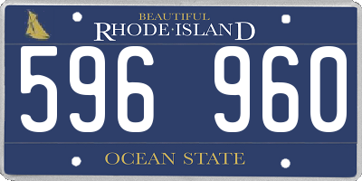 RI license plate 596960