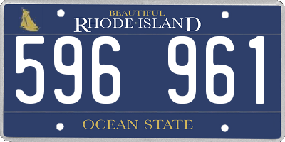 RI license plate 596961