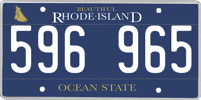 RI license plate 596965