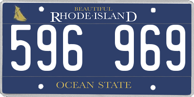 RI license plate 596969