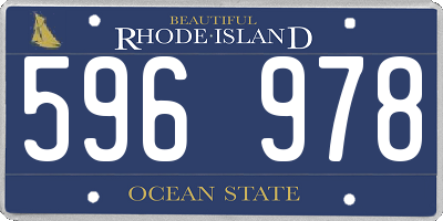 RI license plate 596978