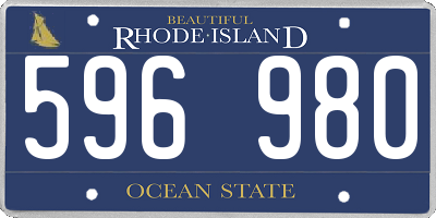 RI license plate 596980