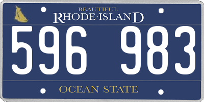 RI license plate 596983