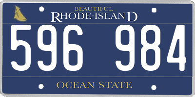 RI license plate 596984