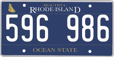 RI license plate 596986