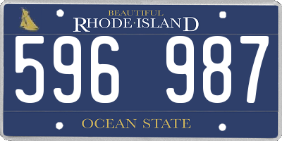 RI license plate 596987
