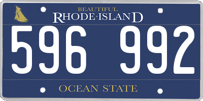 RI license plate 596992