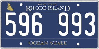 RI license plate 596993