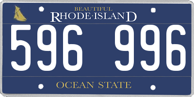 RI license plate 596996