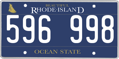 RI license plate 596998