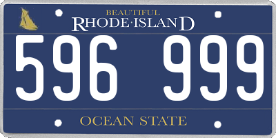 RI license plate 596999