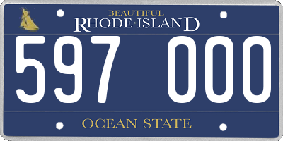 RI license plate 597000
