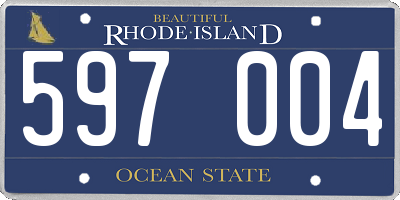 RI license plate 597004