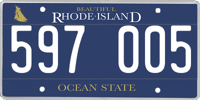 RI license plate 597005