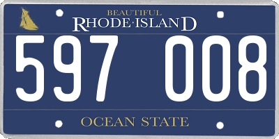 RI license plate 597008