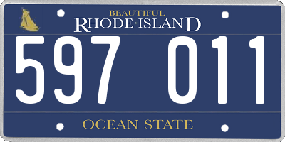 RI license plate 597011