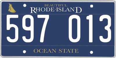 RI license plate 597013