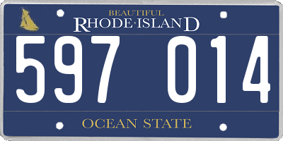 RI license plate 597014