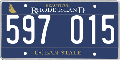 RI license plate 597015