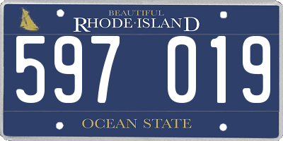 RI license plate 597019