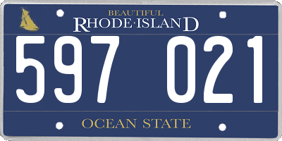 RI license plate 597021