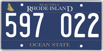 RI license plate 597022