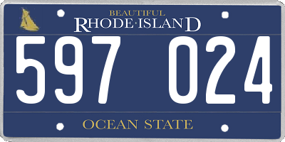 RI license plate 597024