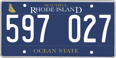 RI license plate 597027