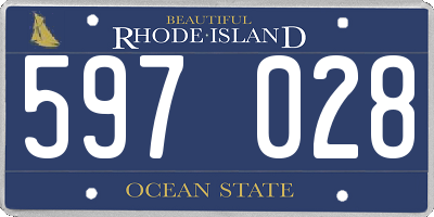 RI license plate 597028