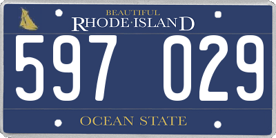 RI license plate 597029