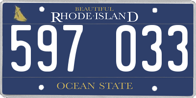 RI license plate 597033