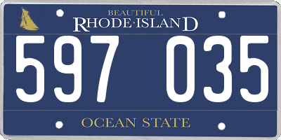RI license plate 597035
