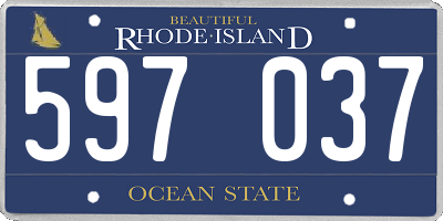 RI license plate 597037