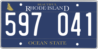 RI license plate 597041