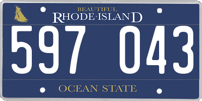 RI license plate 597043