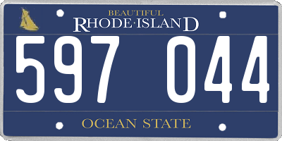 RI license plate 597044