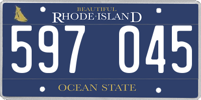 RI license plate 597045