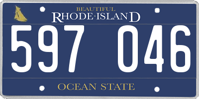 RI license plate 597046