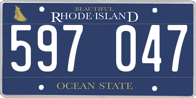 RI license plate 597047