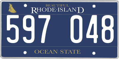 RI license plate 597048
