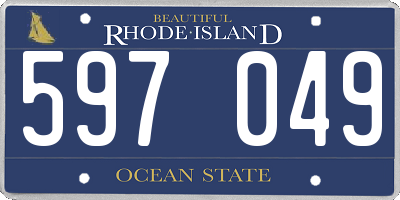 RI license plate 597049