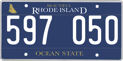 RI license plate 597050