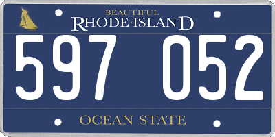 RI license plate 597052