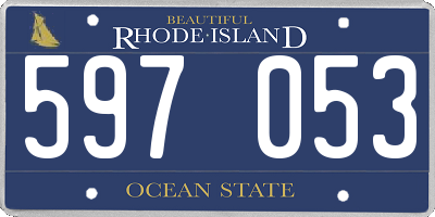 RI license plate 597053
